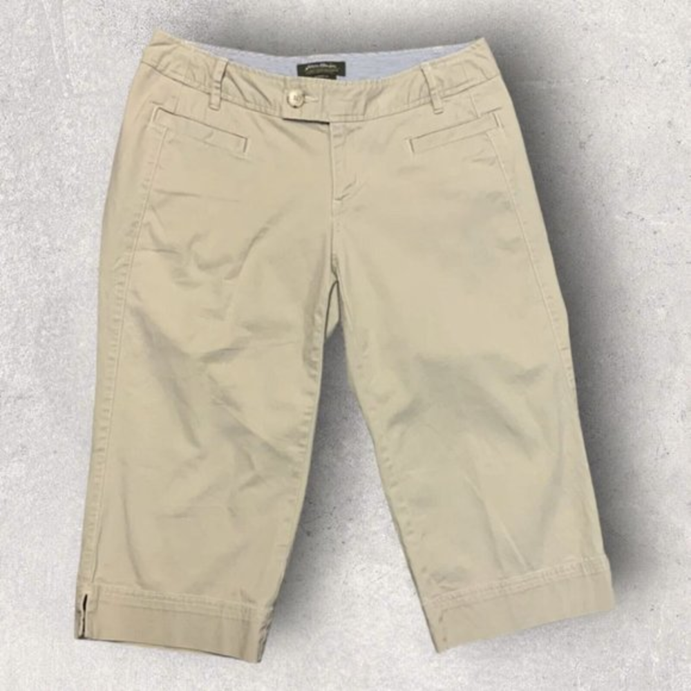 Eddie Bauer Women's Capri Pants Khaki Size 8 Petite‎ Blakely Fit Hiking Outdoor